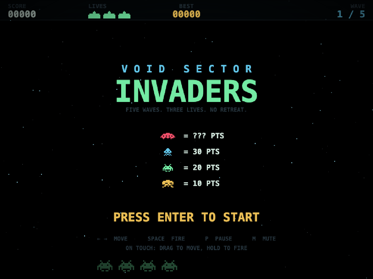 Make a Space Invaders Game in a single HTML file
